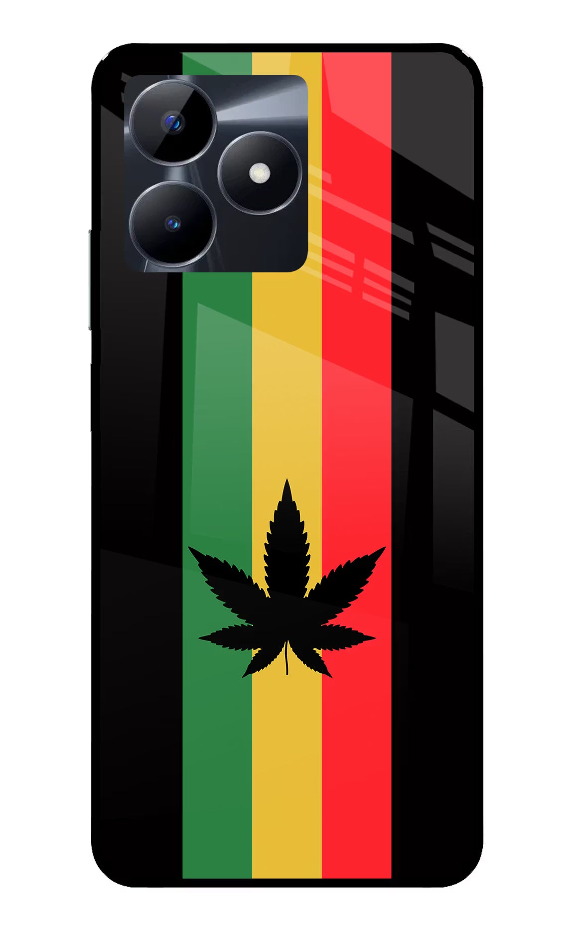 Weed Flag Realme C53 Glass Case Back Cover by Casekaro