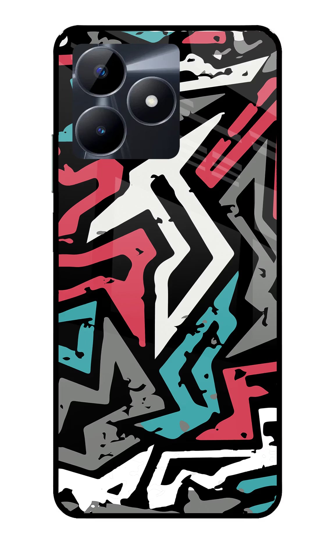 Geometric Graffiti Realme C53 Glass Case Back Cover by Casekaro