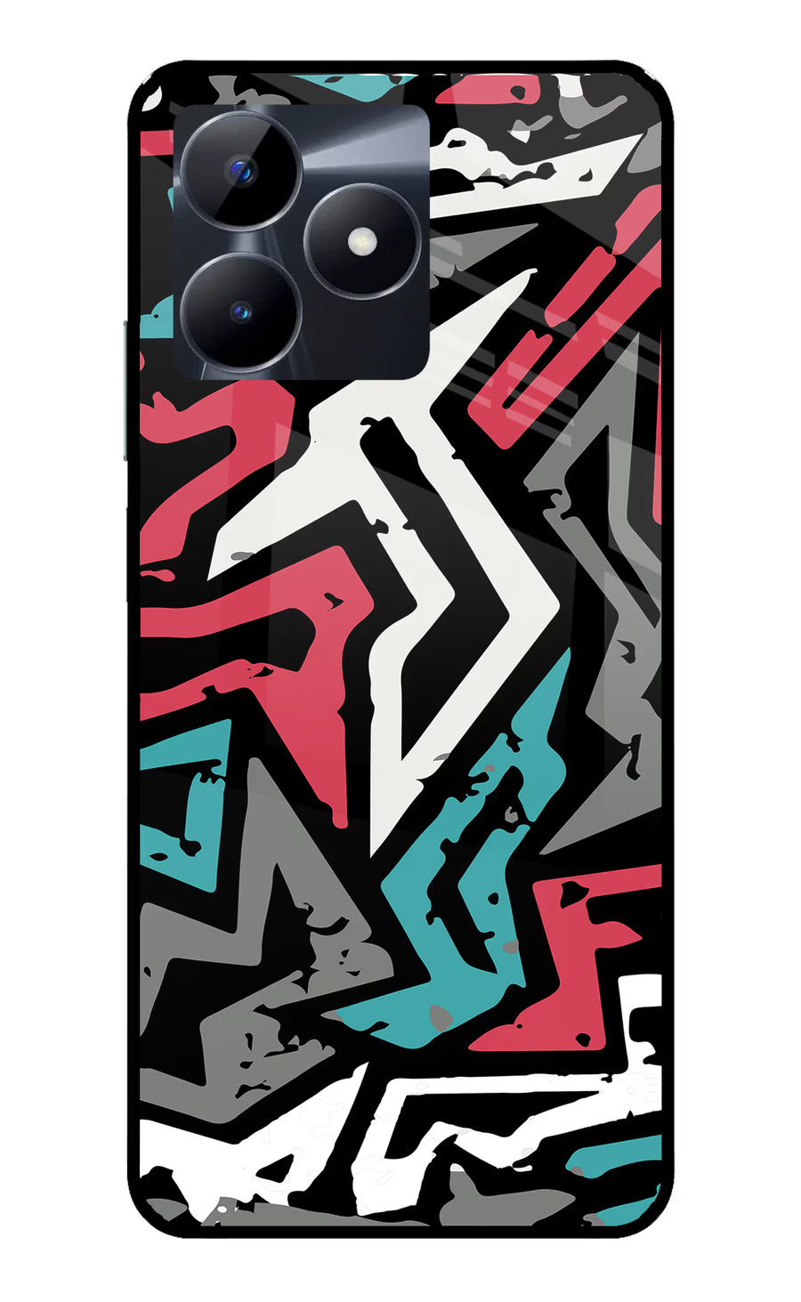 Geometric Graffiti Realme C53 Back Cover, Glass case