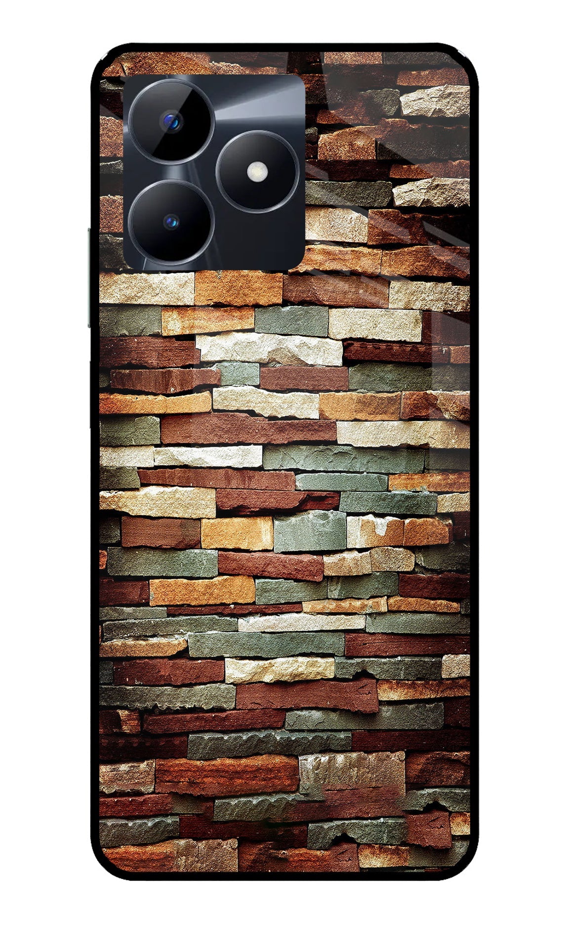 Bricks Pattern Realme C53 Glass Case