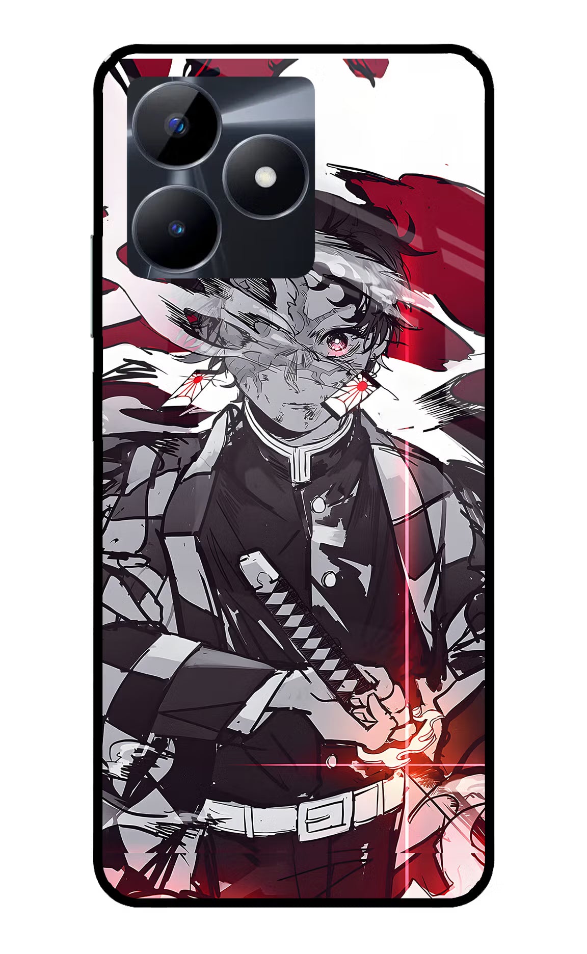 Demon Slayer Realme C53 Glass Case Back Cover by Casekaro