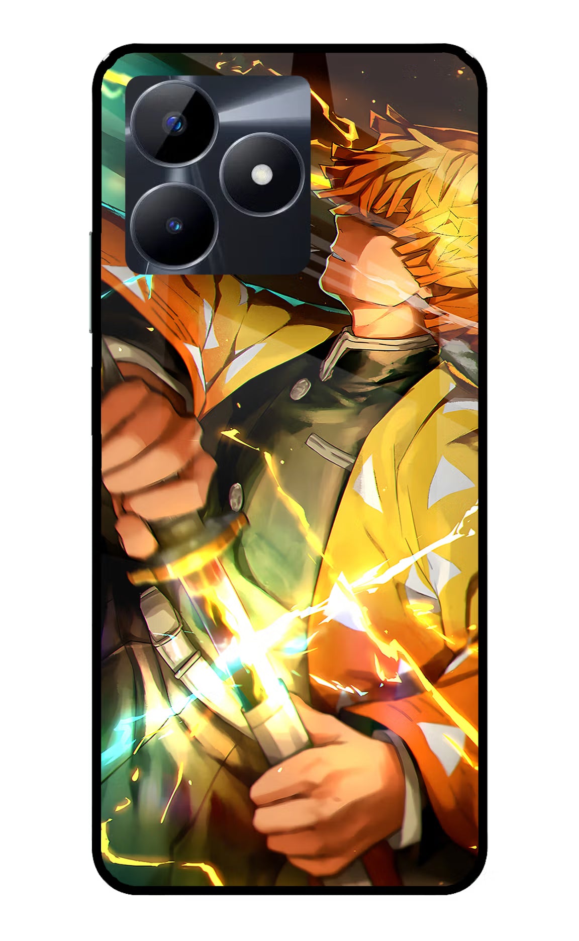 Demon Slayer Realme C53 Glass Case Back Cover by Casekaro