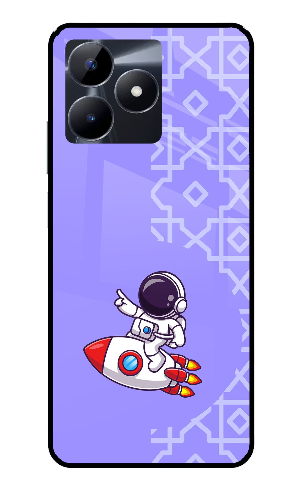 Cute Astronaut Realme C53 Glass Case