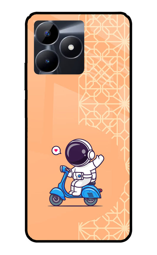 Cute Astronaut Riding Realme C53 Glass Case