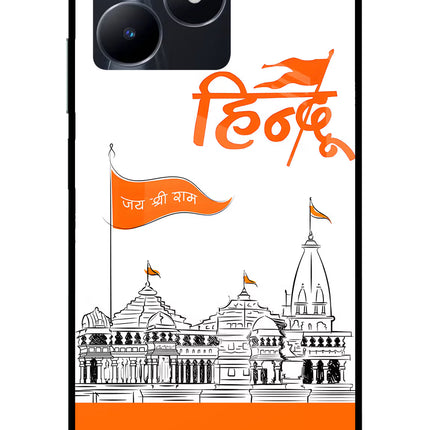 Jai Shree Ram Hindu Realme C53 Glass Case Back Cover by Casekaro