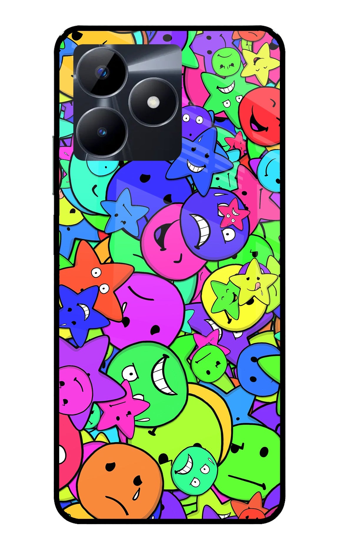 Fun Doodle Realme C53 Glass Case