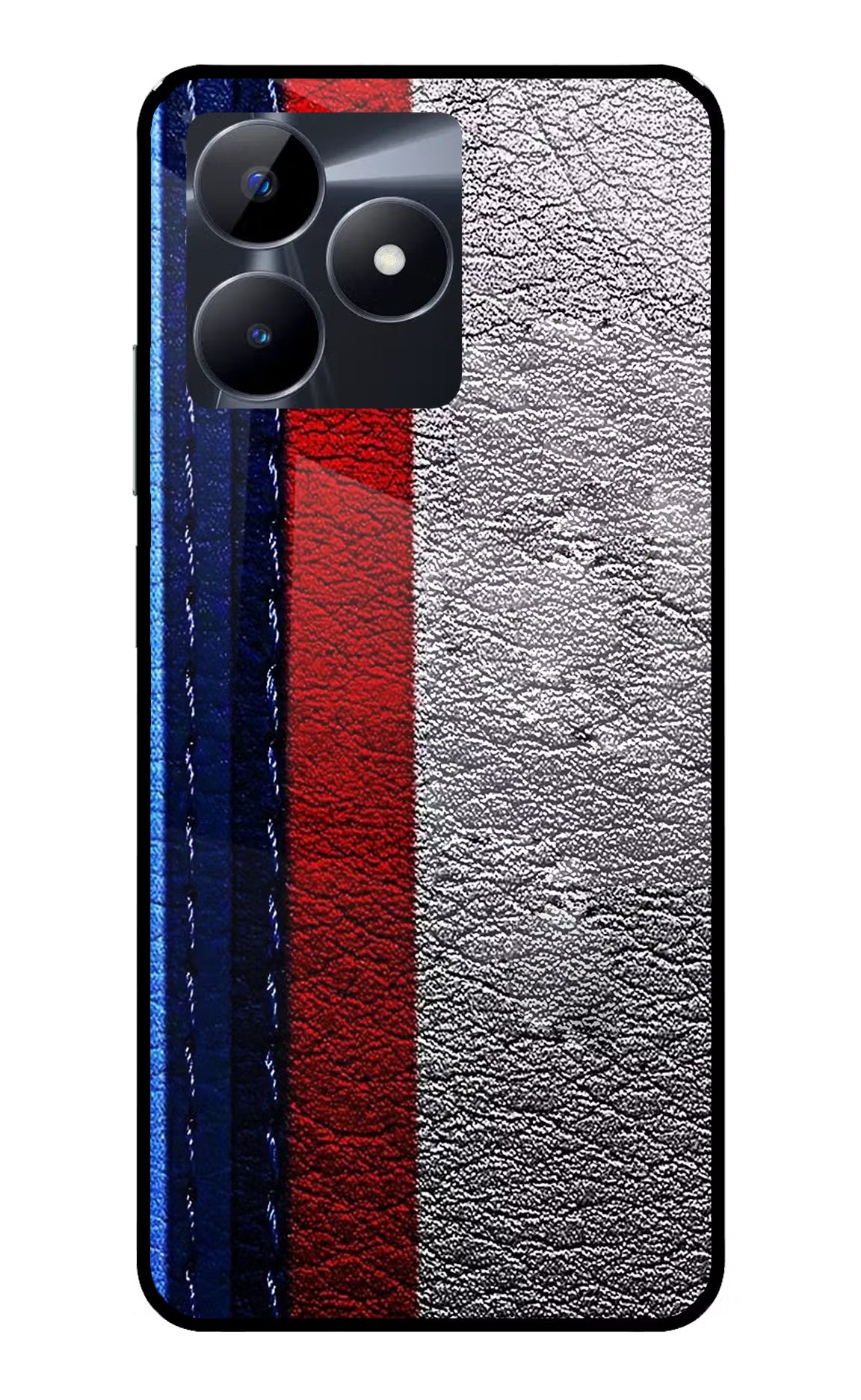 BMW Stripes Realme C53 Glass Case Back Cover by Casekaro