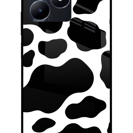 Cow Spots Realme C53 Glass Case Back Cover by Casekaro