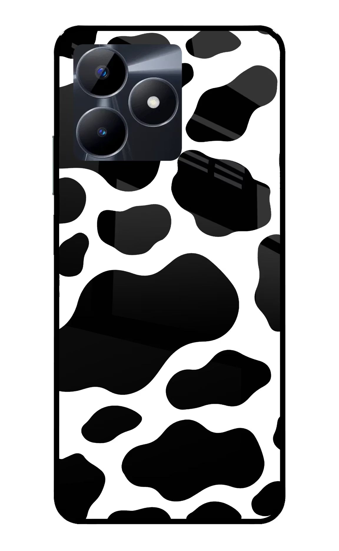 Cow Spots Realme C53 Glass Case Back Cover by Casekaro