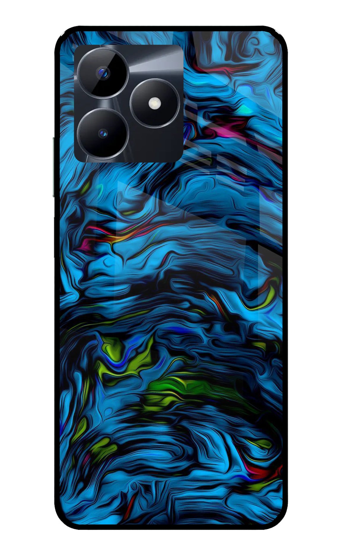 Dark Blue Abstract Realme C53 Glass Case