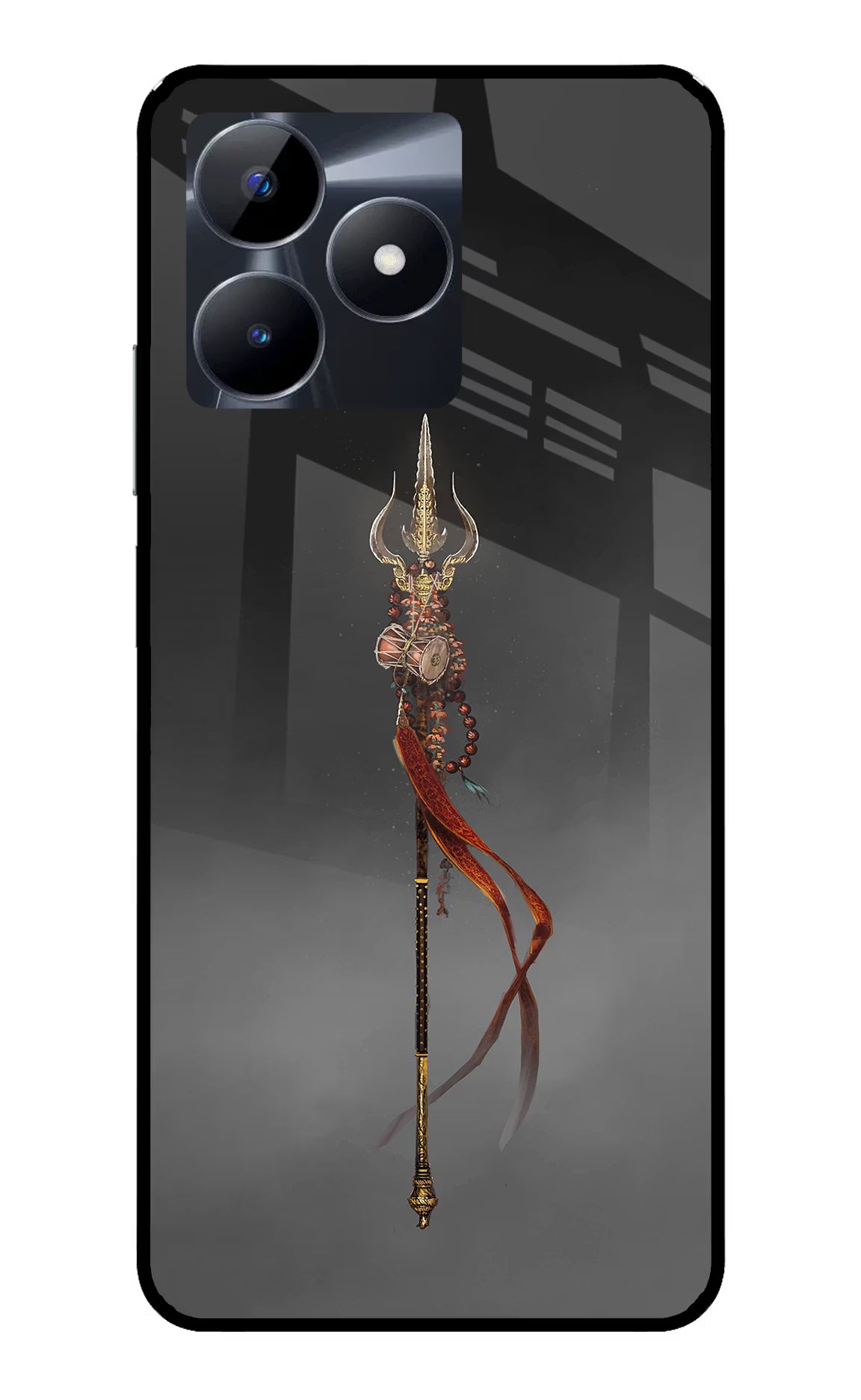 Shiv Trishul Realme C53 Glass Case Back Cover by Casekaro