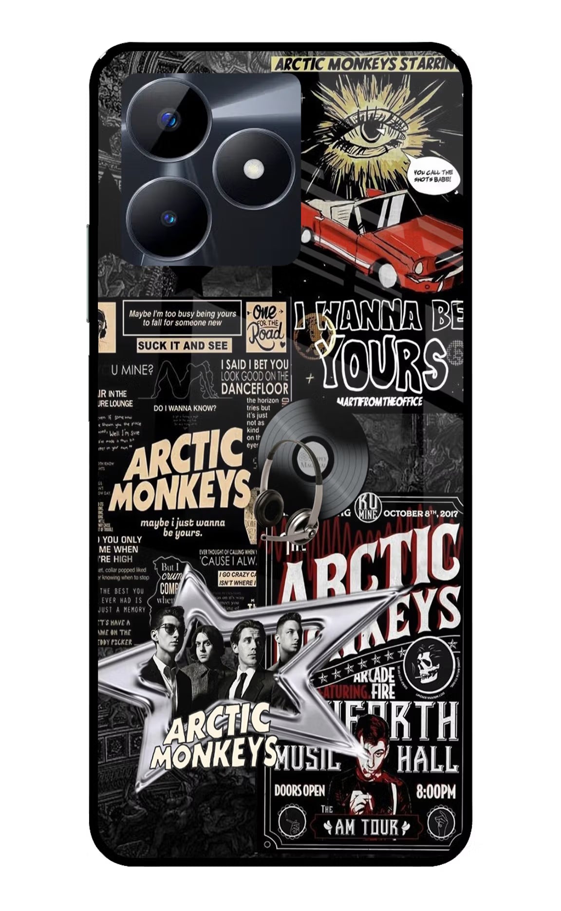 Arctic Monkeys Realme C53 Glass Case Back Cover by Casekaro