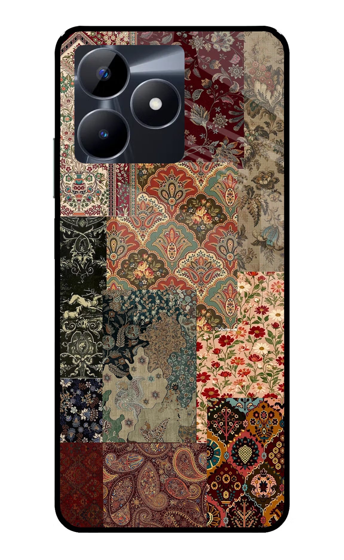 Desi Print Realme C53 Glass Case Back Cover by Casekaro