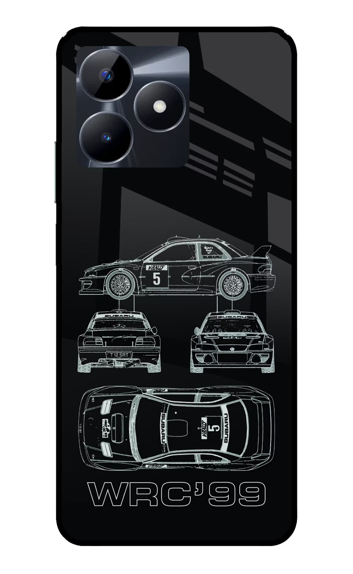 WRC'99 Realme C53 Glass Case Back Cover by Casekaro