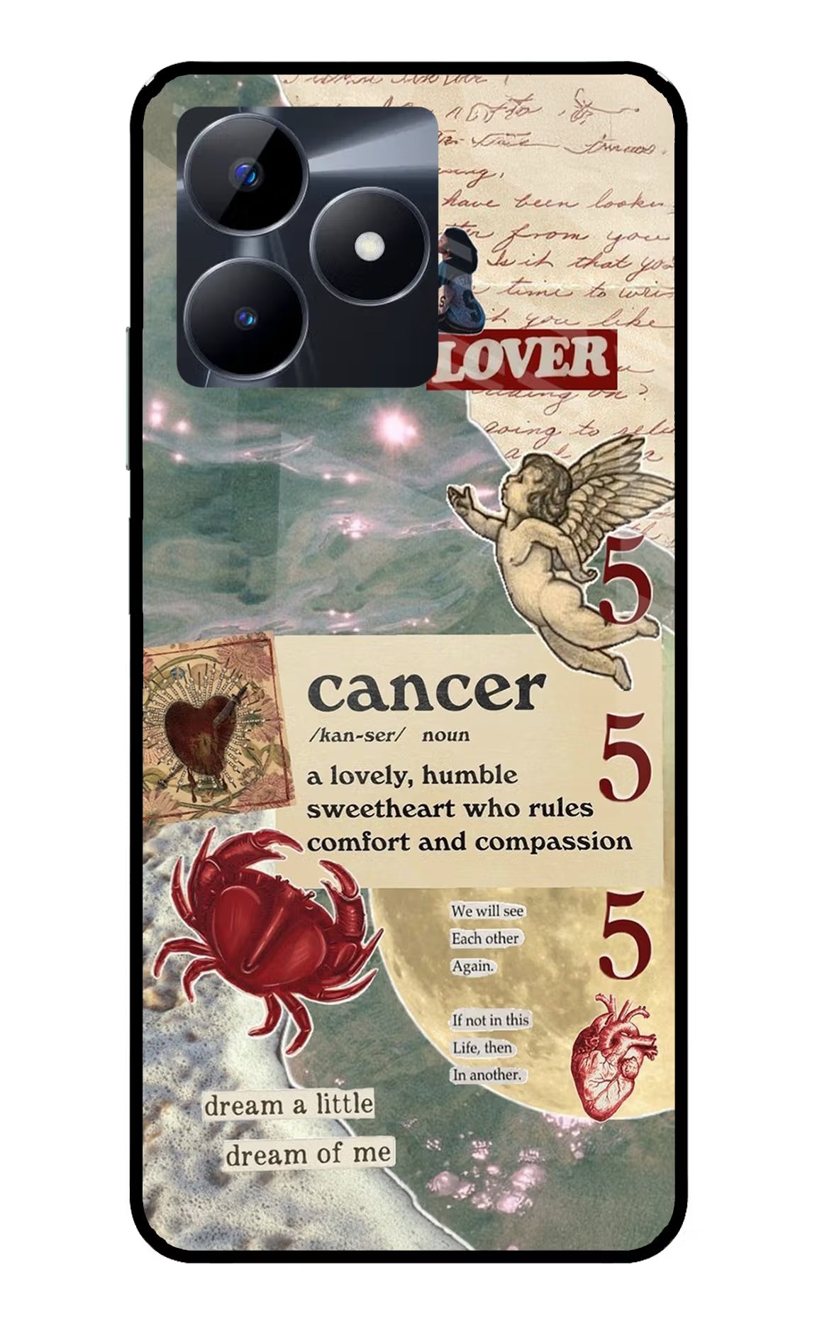 Cancer Zodiac Realme C53 Glass Case Back Cover by Casekaro