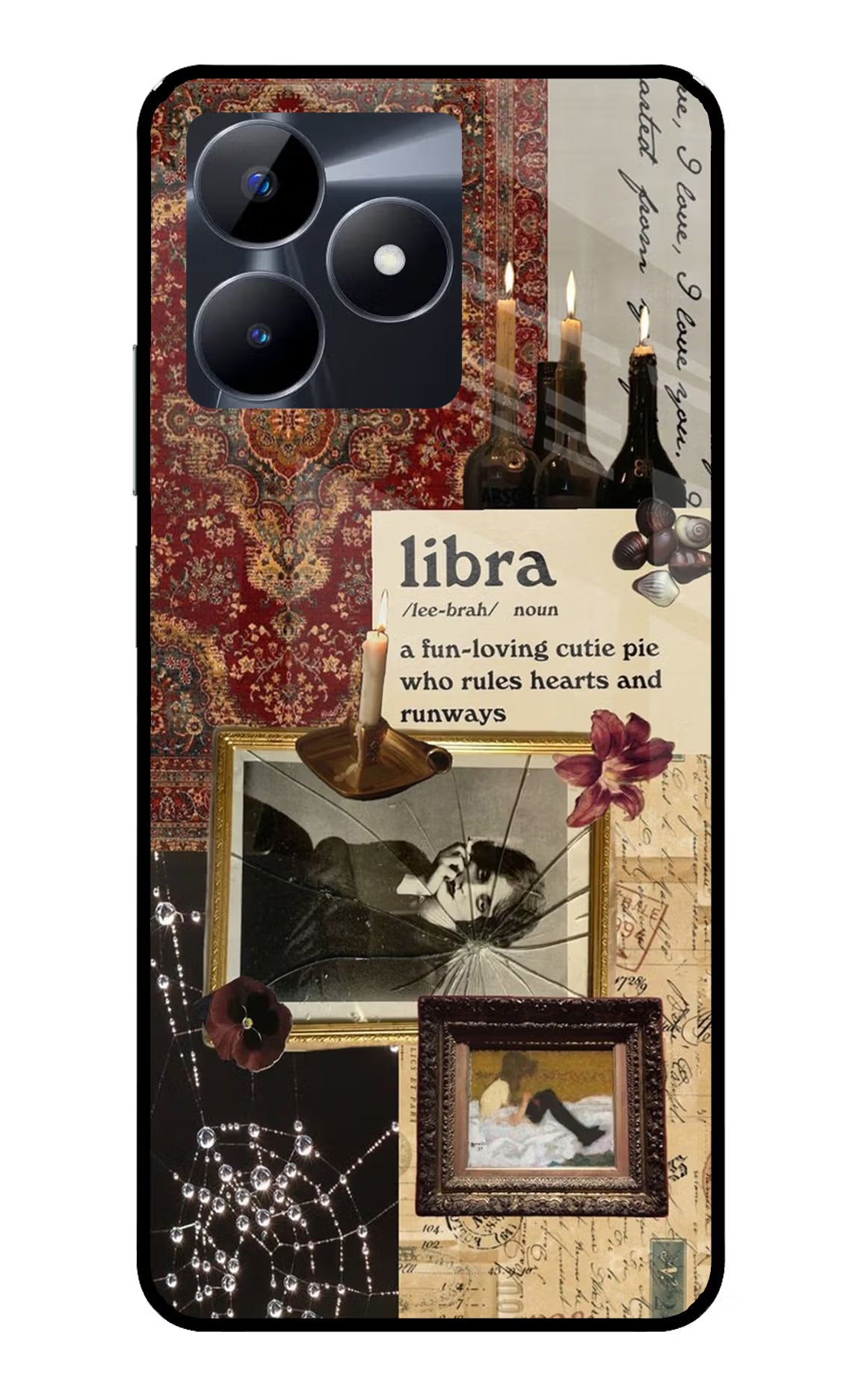 Libra Zodiac Realme C53 Glass Case Back Cover by Casekaro