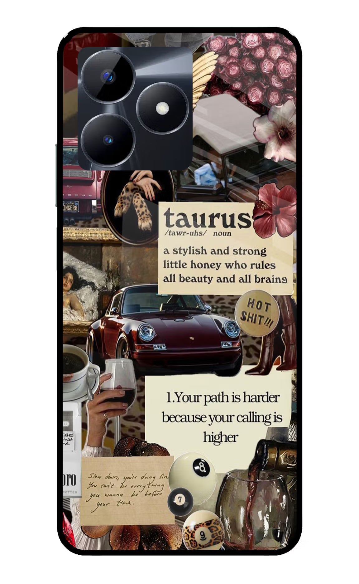 Taurus Zodiac Realme C53 Glass Case Back Cover by Casekaro