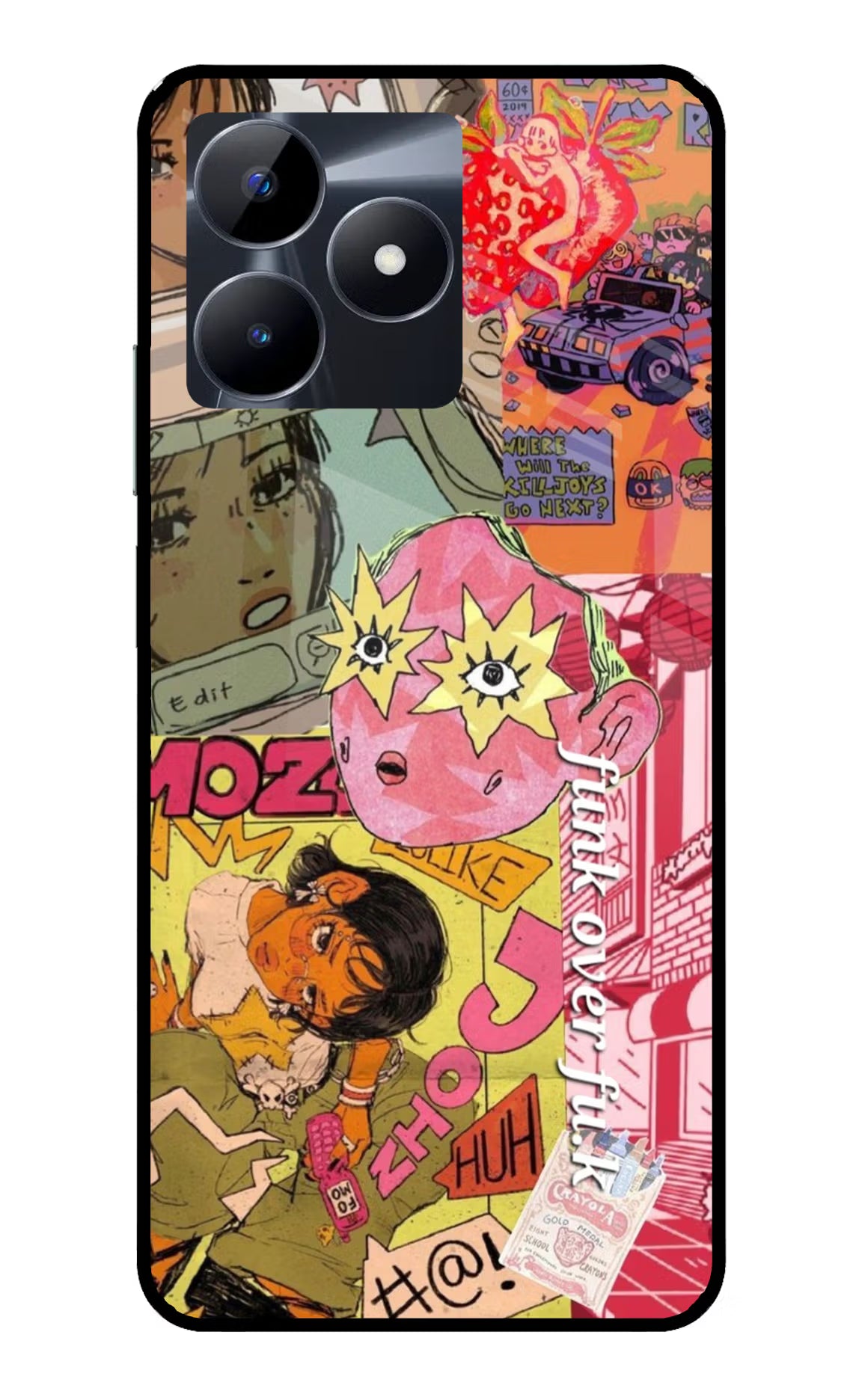 Funkover Realme C53 Glass Case Back Cover by Casekaro