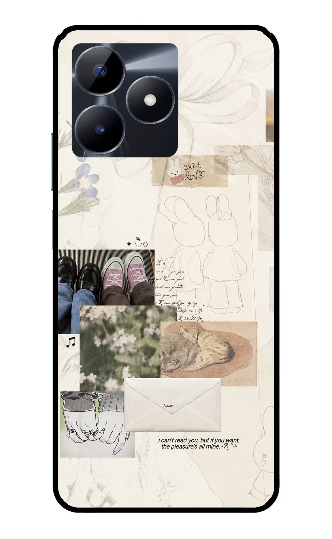 Soft Aesthetic Realme C53 Glass Case