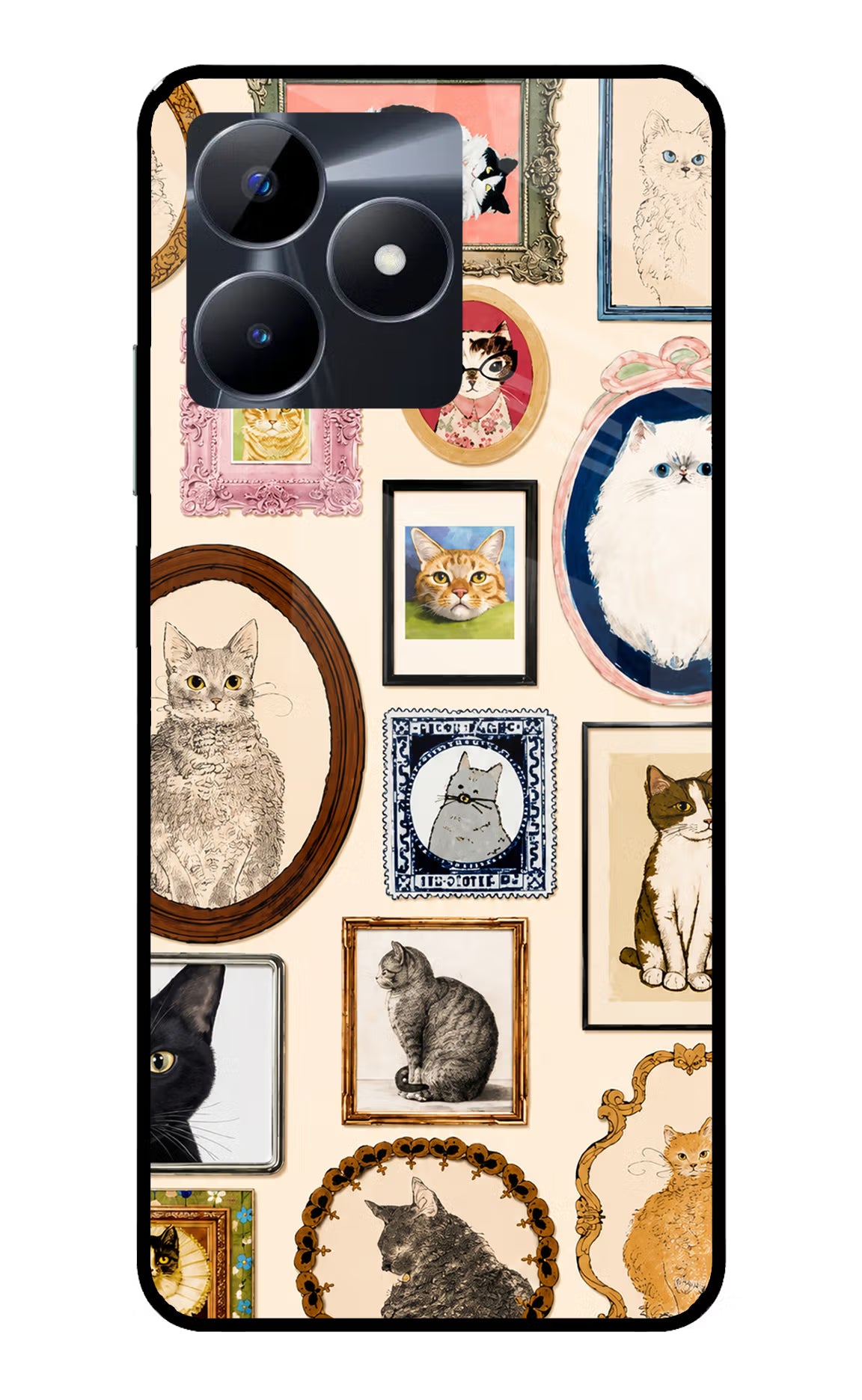 Mirror Cats Realme C53 Glass Case