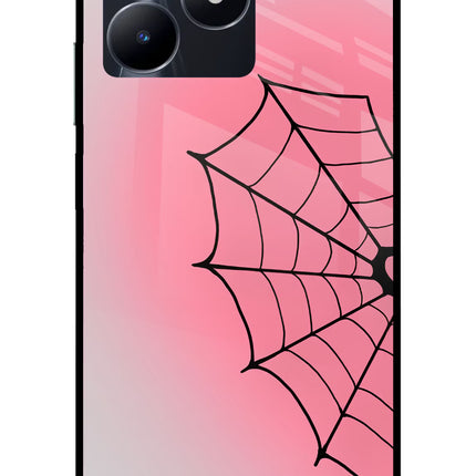 Pink Web Realme C53 Glass Case