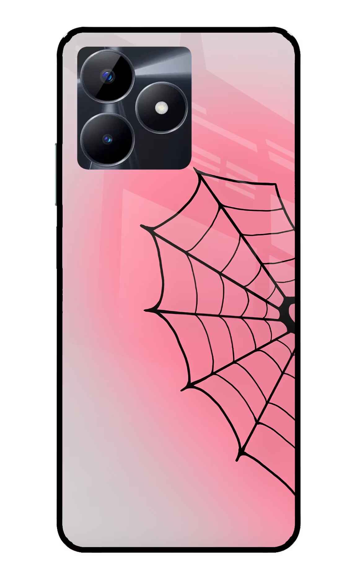 Pink Web Realme C53 Glass Case