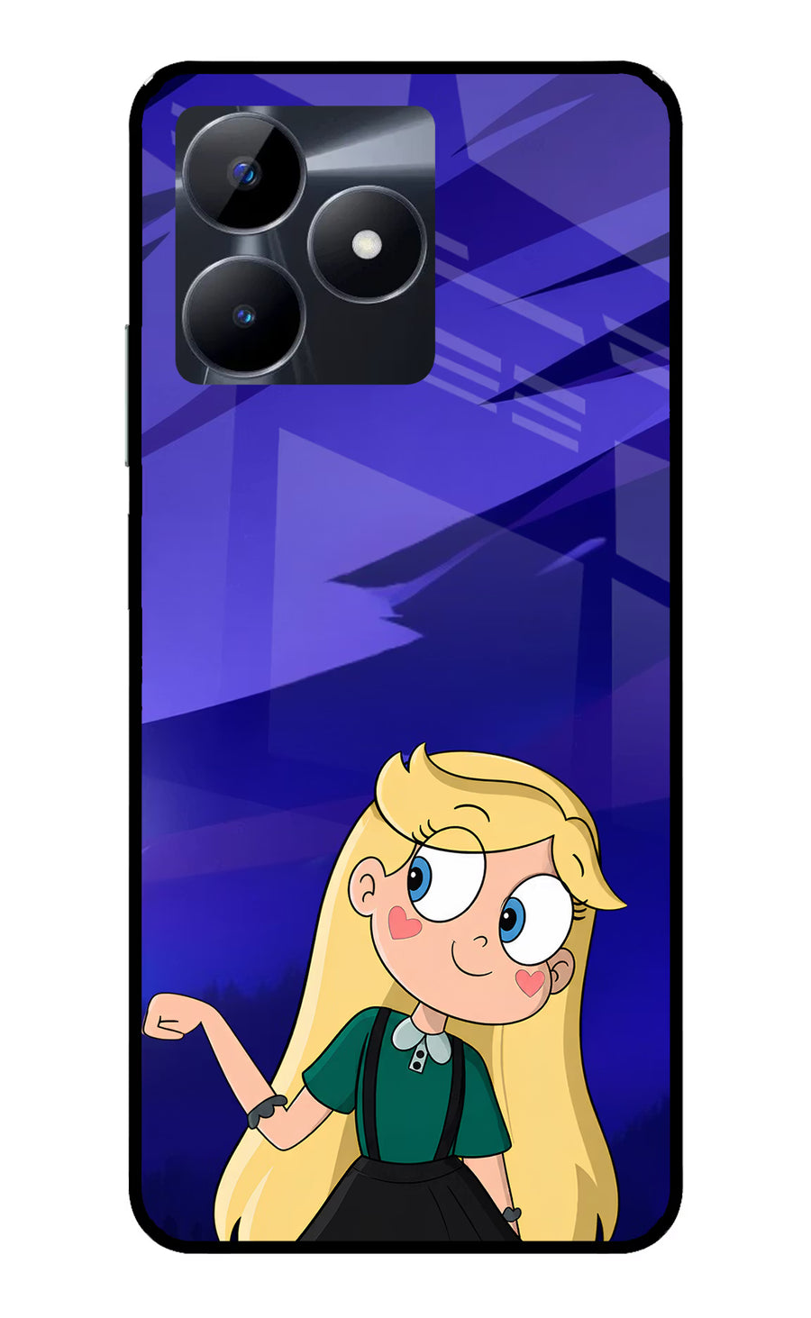 Star Glow Realme C53 Back Cover, Glass case