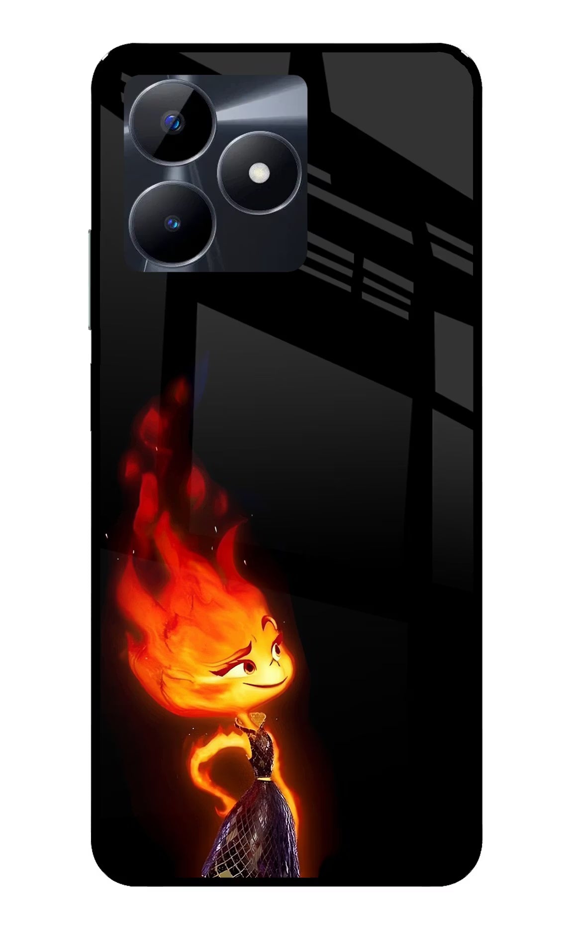 Ember Flame Realme C53 Glass Case Back Cover by Casekaro