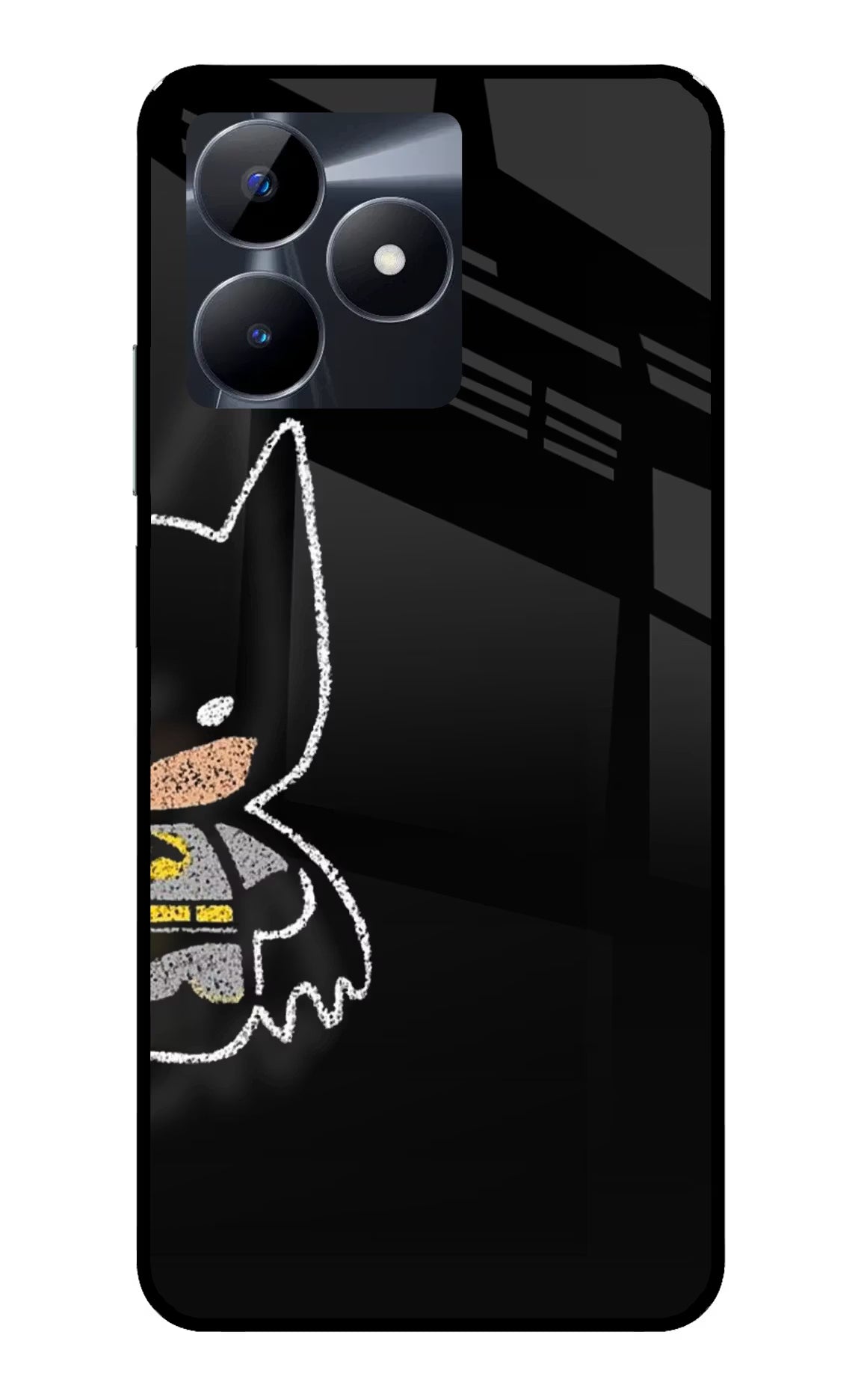 Bat Kitty Realme C53 Glass Case Back Cover by Casekaro