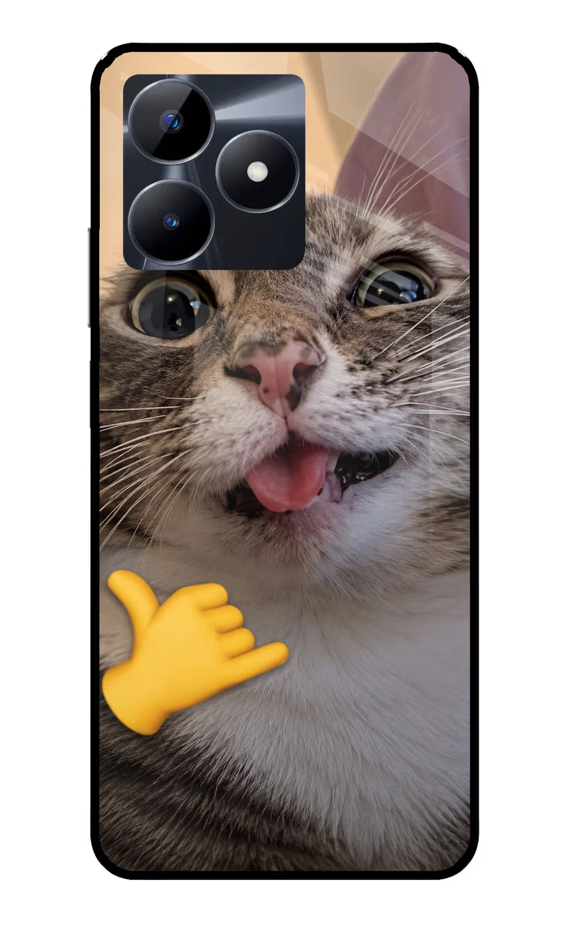 Silly Cat Call Realme C53 Glass Case