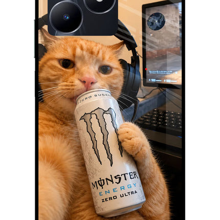 Gamer Cat Energy Realme C53 Glass Case