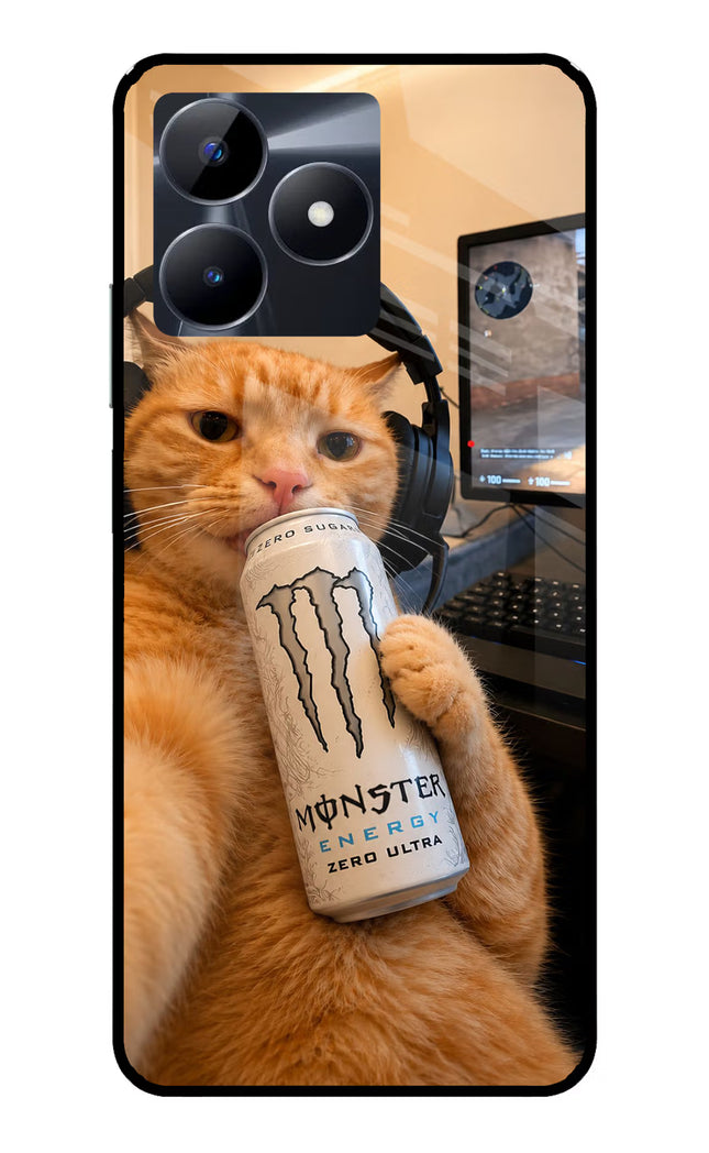 Gamer Cat Energy Realme C53 Glass Case