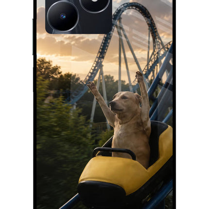 Rollercoaster Dog Realme C53 Glass Case
