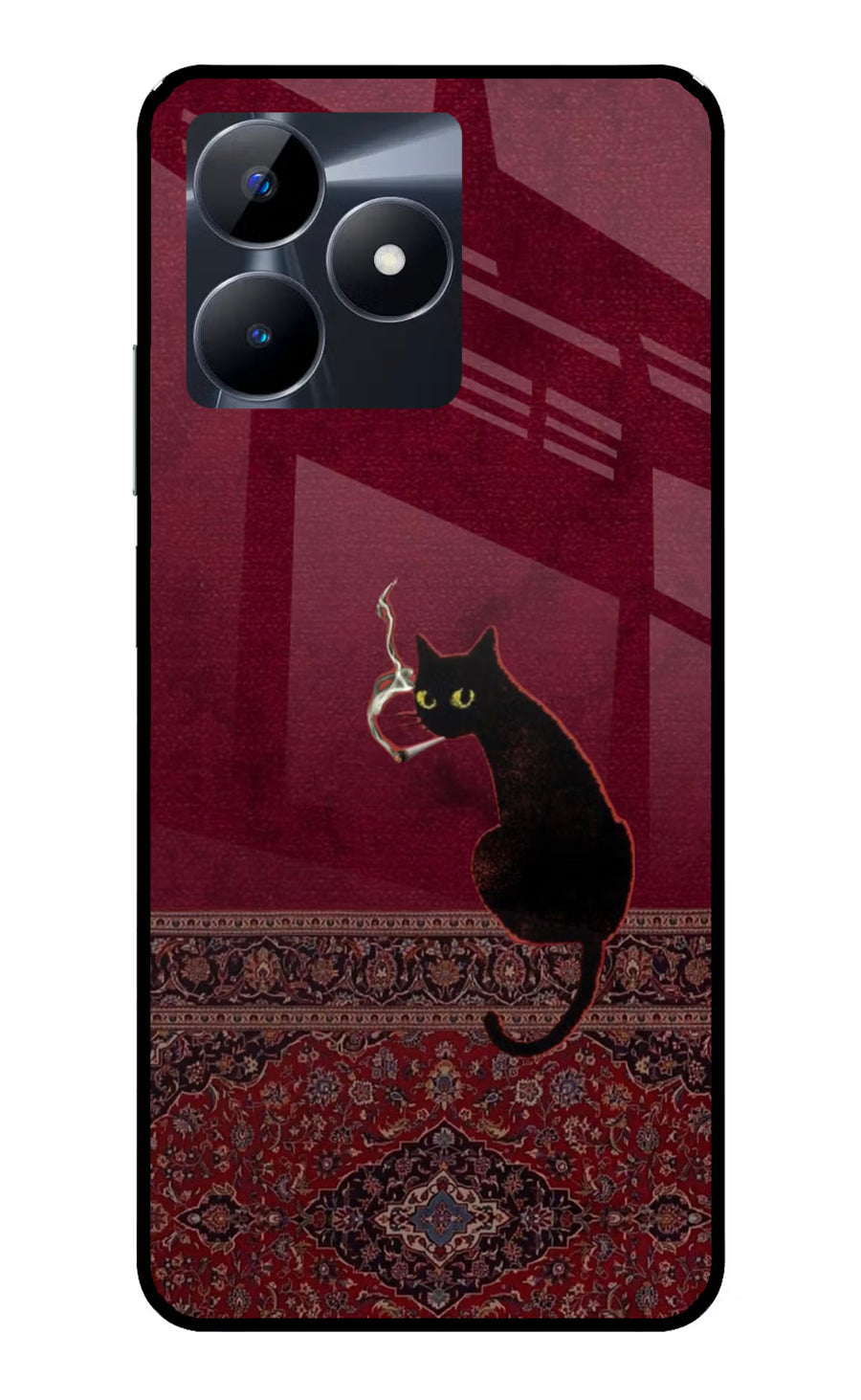 Midnight Cat Realme C53 Back Cover, Glass case