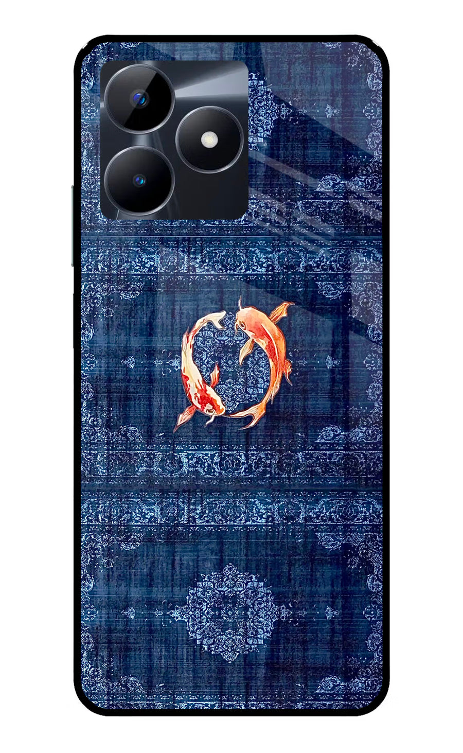 Koi Blue Realme C53 Back Cover, Glass case