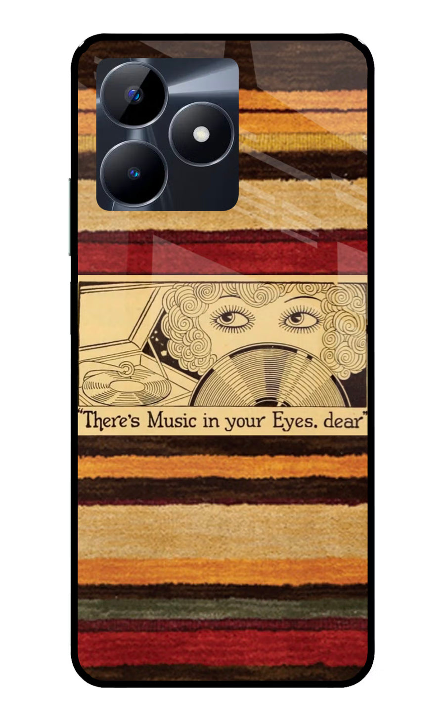 Vinyl Stripes Realme C53 Back Cover, Glass case