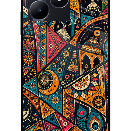 Folk Print Realme C53 Glass Case
