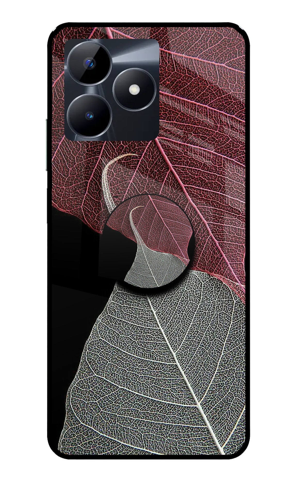 Leaf Pattern Realme C53 Glass Case