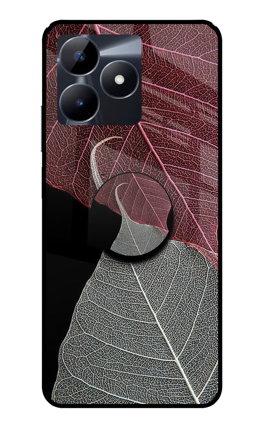 Leaf Pattern Realme C53 Pop Case, Glass case