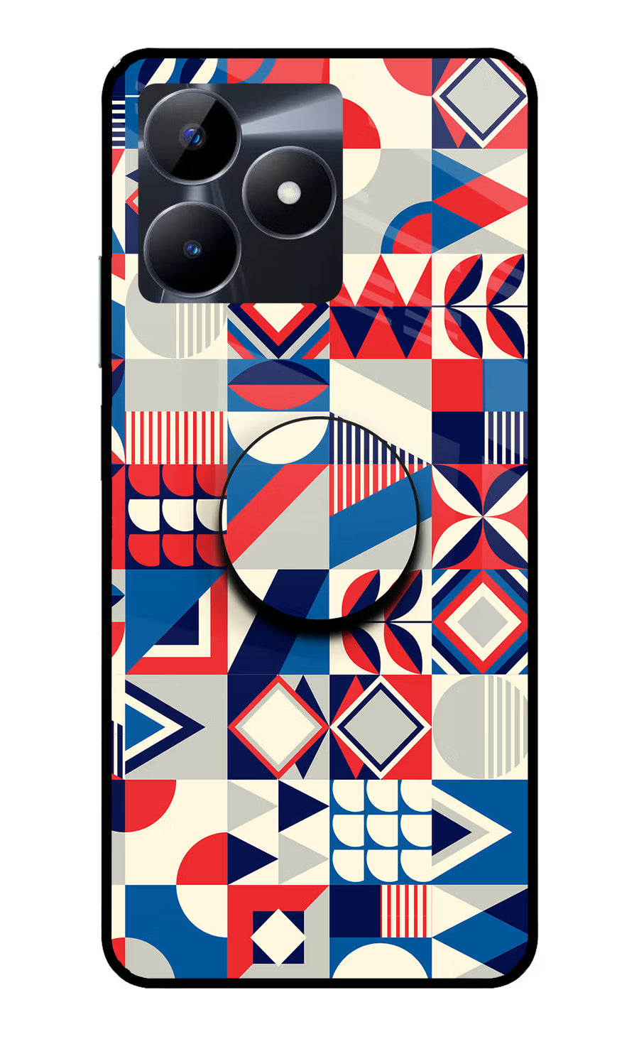 Colorful Pattern Realme C53 Pop Case, Glass case
