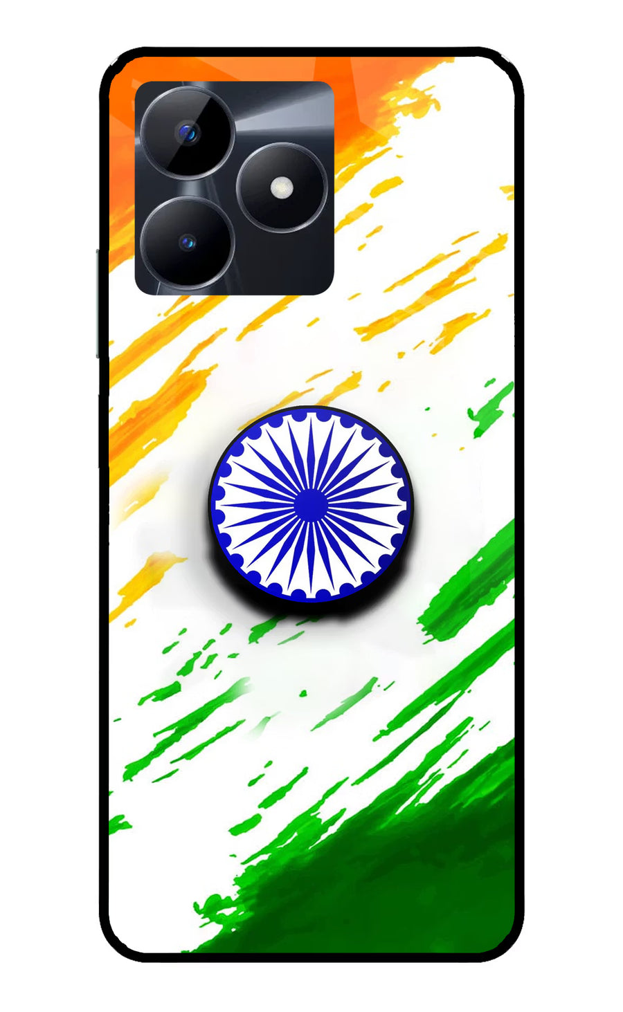 Indian Flag Ashoka Chakra Realme C53 Pop Case, Glass case