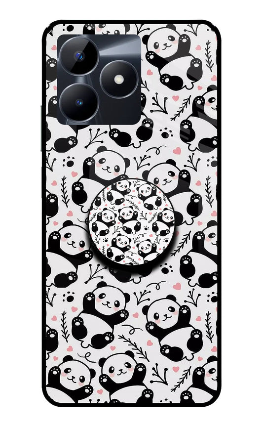 Cute Panda Realme C53 Glass Case