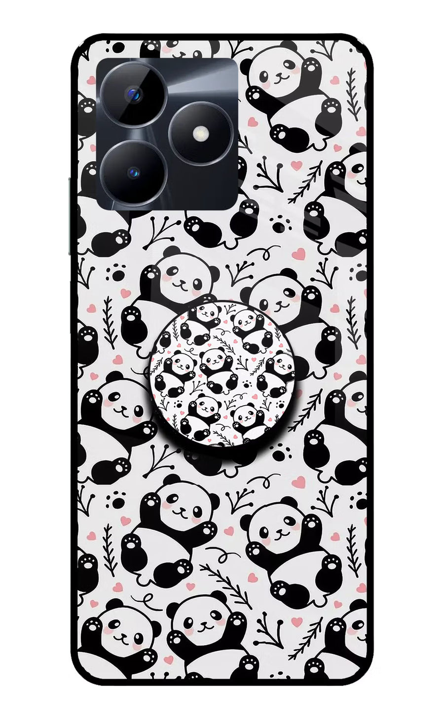 Cute Panda Realme C53 Pop Case, Glass case