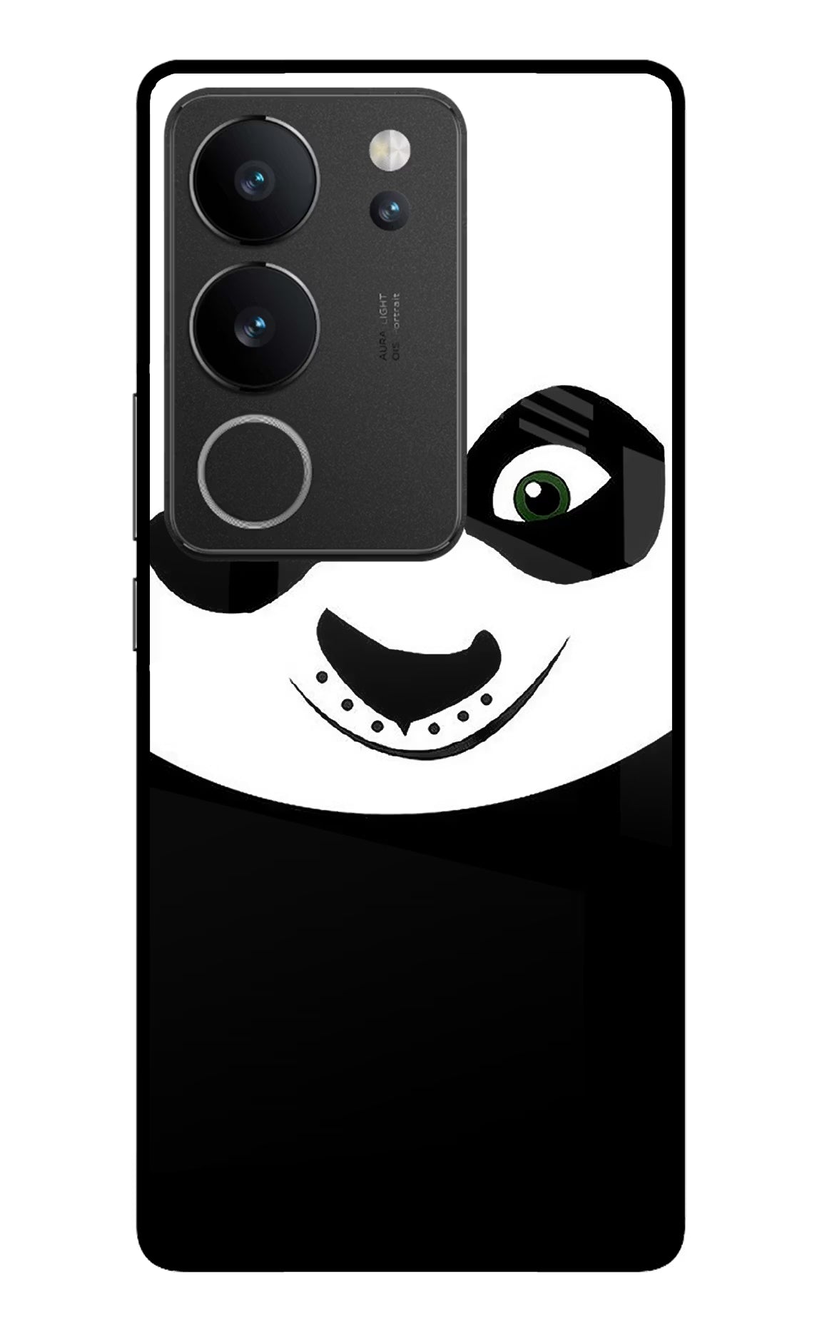 Panda Vivo V29/V29 Pro Glass Case Back Cover by Casekaro