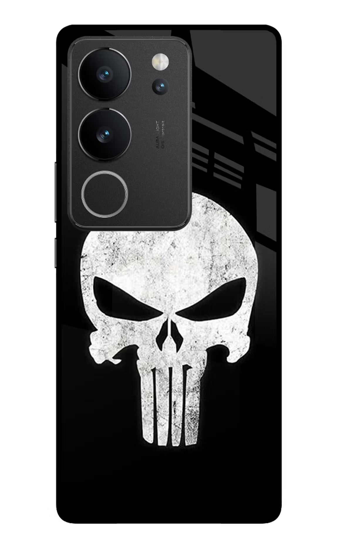Punisher Skull Vivo V29/V29 Pro Glass Case Back Cover by Casekaro