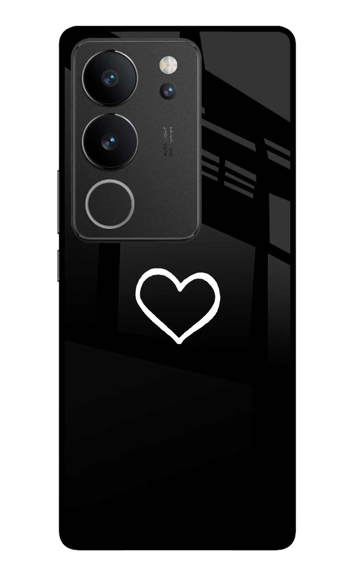 Heart Vivo V29/V29 Pro Glass Case Back Cover by Casekaro