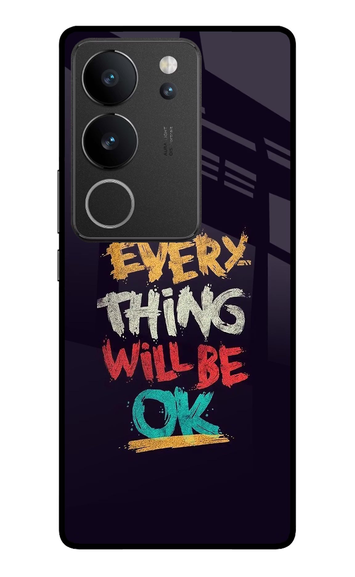 Everything Will Be Ok Vivo V29/V29 Pro Glass Case Back Cover by Casekaro