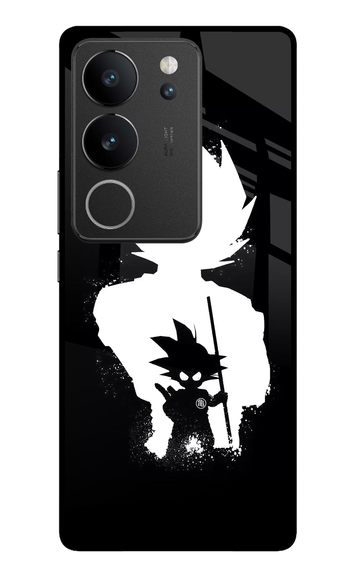 Goku Shadow Vivo V29/V29 Pro Glass Case Back Cover by Casekaro