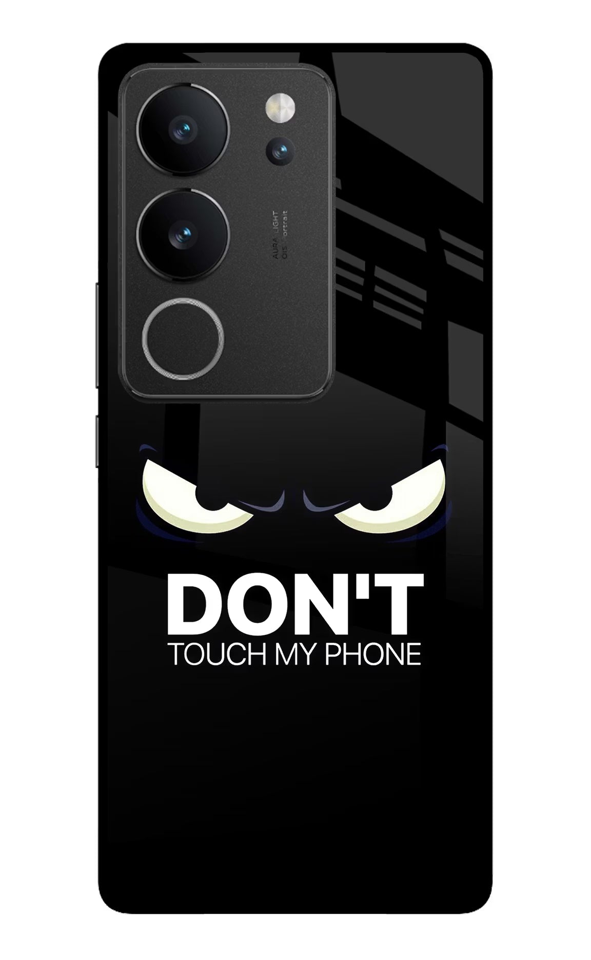 Don'T Touch My Phone Vivo V29/V29 Pro Glass Case Back Cover by Casekaro