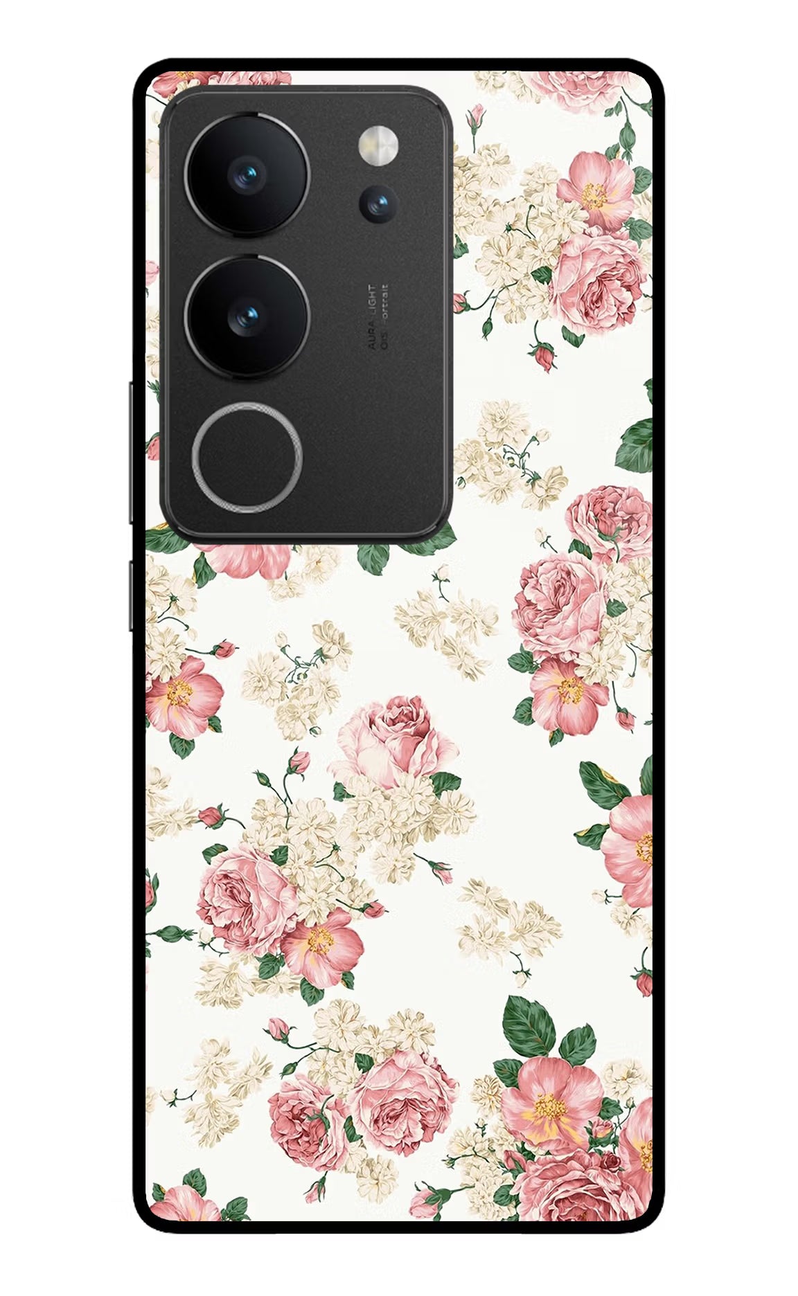 Flowers Vivo V29/V29 Pro Glass Case Back Cover by Casekaro